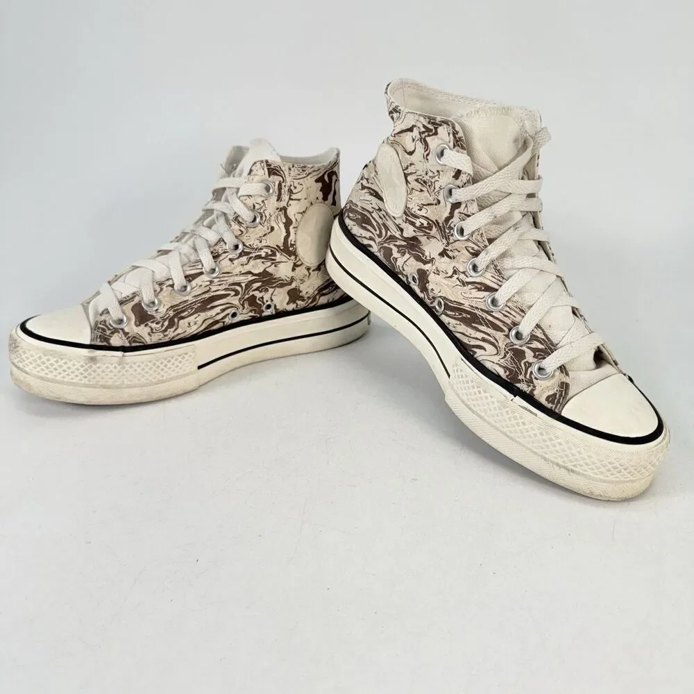 Custom Converse You Peace Smiley Flower Yin Yang High Top Sneakers Women's 7.5